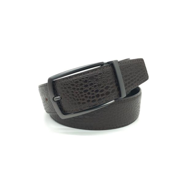 Quality Brown / Black Color Mens Reversible Belt 3.3m Width With Croc And Grainy Pattern Strap wholesale