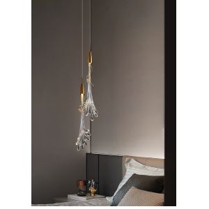 OEM LED Glass Flower Ceiling Light Soft Brightness Wear Proof