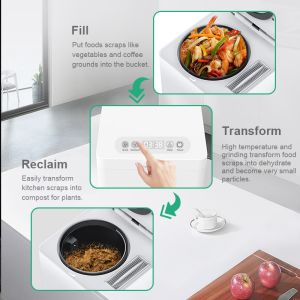 White Smart Kitchen Composter 110V Automatic With MultiGrind Technology