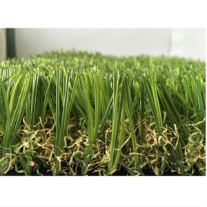 2 Inch Garden Artificial Grass 16600 Detex Curved Wire Yarn Shape