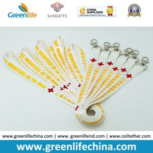 China Neckwear ID Badge Safery Product White Wide Polyester Custom Printed Lanyard w/Snap Hook on sale