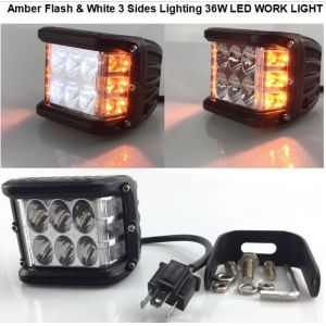 China Amber flash & white 3 sides lighting 36W work light ,4x4 head light lighting three sides on sale