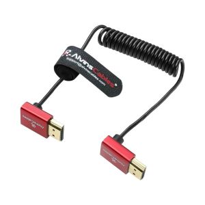 Alvin's 8K HDMI 2.1 Cable Ultra Thin 2.4mm Coiled, Up Angle