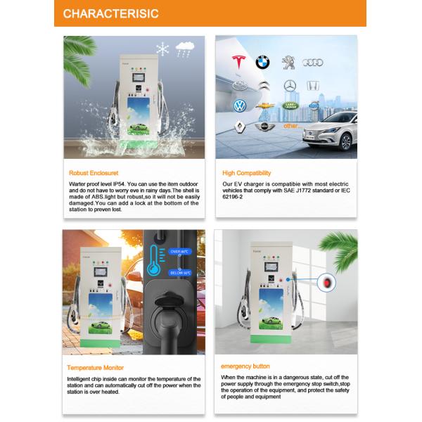 IP55 480KW RFID Card EV Charging Station Floor Standing