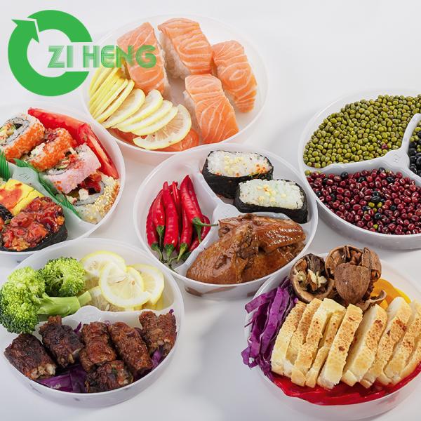 Oil Resistant 3 Compartment Disposable Plates Sturdy No Leakage EU Standard