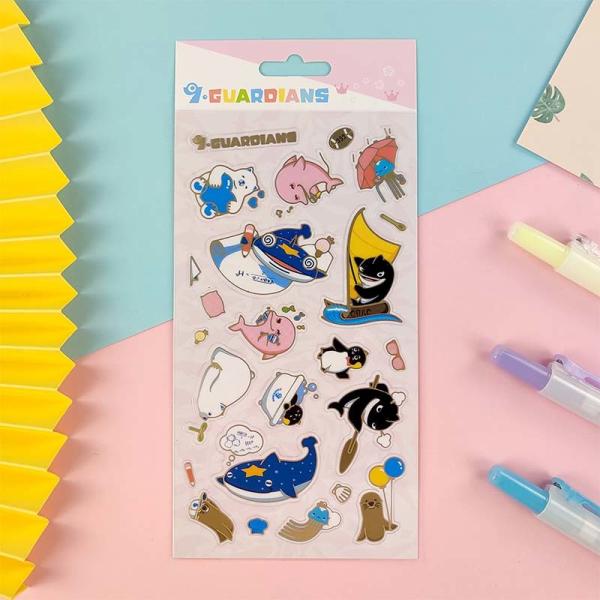 Quality Hot Melt Adhesive Silver Foil Stickers DIY Source Material PVC Clear Sticker wholesale