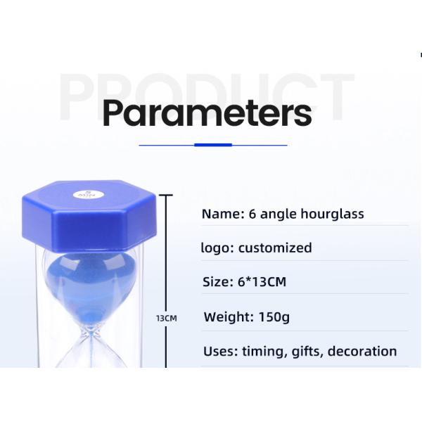 Kids Sand Timer Hourglass Plastic Hexagonal Hourglass Free Sample