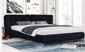 Cheap Customizable Velvet Fabric Upholstered Plywood King Bed Frame longevity for sale