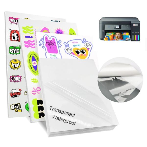 Quality PET Waterproof Transprency Surface 80gsm Sticker Label wholesale