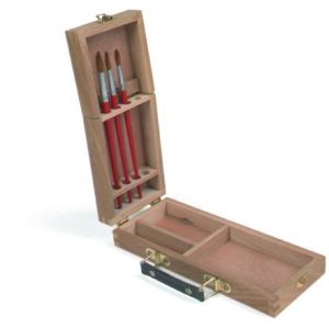 Hold 4 Brushes Flat Art Storage Containers Boxes 26 X 10.5 X 5cm Size