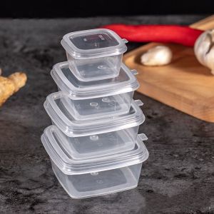 1oz 2oz 3oz 4oz Square Disposable Chili Sauce Cups Take Out PP Material Clear