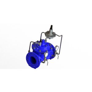 China PN16 Ductile Iron Flow Control Valve with High Pressure Resistance and Blue Ral5005 Finish for 0-80°F Applications on sale