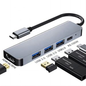 Customized 6-In-1 USB C Type-C Hub To 4K HDMI and USB 3.0 for Macbook OEM/ODM