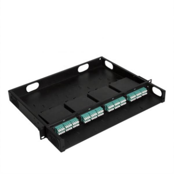 Quality 96 Port MPO Patch Panel High Density Multiple Polarities Black Shell wholesale