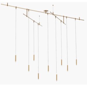 700MXY9R Aged Brass Moxy Chandelier 9 Light Dimmable Compatible With ELV Dimmers