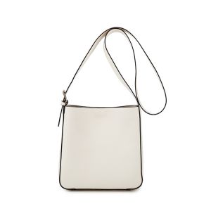 China White Thin Strap Crossbody Bag 22cm 14cm Polyester Lining on sale