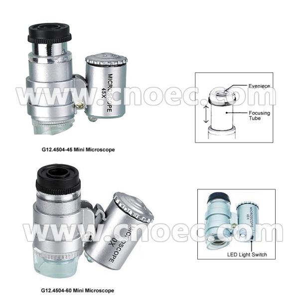 45x - 60x LED UV Light Mini microscope jewelry , jewellery microscope G12.4504
