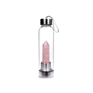 Cheap High Borosilicate Glass Drinking Bottles With Hexagonal Crystal Column for sale
