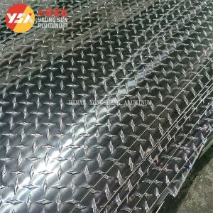 3003 Checkered Aluminum Alloy Plate Noneslip 5 Bars Patterned Aluminum Checker