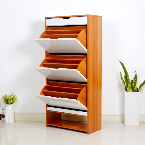 Quality Height 147cm Color Matching Shoe Cabinet 3 Layer EU MDF Melamine wholesale