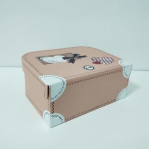 Pink Baby Varnishing Surface Recyclable Featuring Cardboard Suitcase Box
