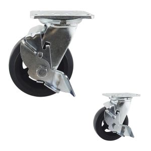 China 5X2 Swivel Side Lock Iron Rubber Heavy Duty Casters on sale
