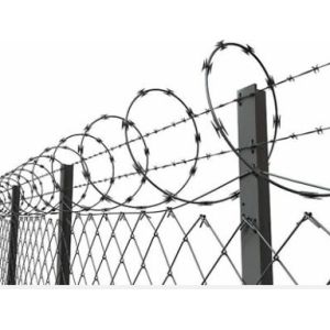 8 Ft X 50 Ft Chain Link Fabric Fencing With Razor Barbed Wire For High Level