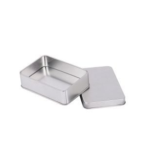 Antirust Lightweight Printed Tin Boxes With Hinged Lid Multipurpose