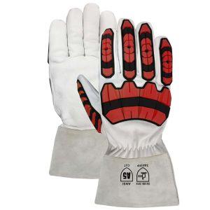 A5 Goatskin Shell Cut Resistant Work Gloves Full Anti Cut Liner With Impact