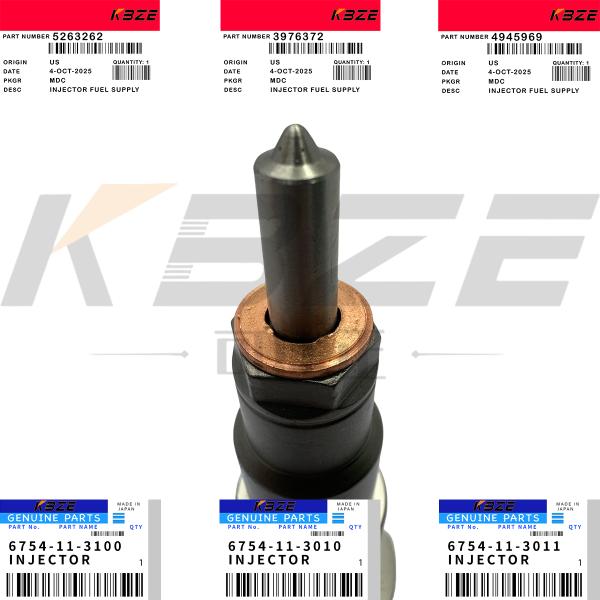 KBZE 6754-11-3100 6754-11-3010 KOMATSU S4D107 S6D107 NOZZLE FUEL INJECTOR ASSY FOR CUMMINS QSB4.5 QSB5.9 QSB6.7 ENGINE 5263262 3976372 4945969