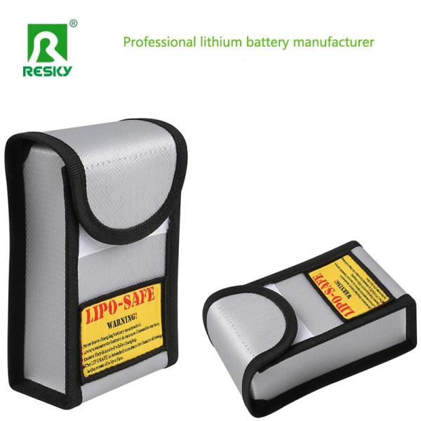 Silver Fireproof Explosion Proof RC Drone Lithium Battery Pack Safe Charging Bag 55x90x140mm
