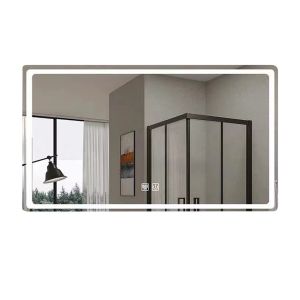 Square Wall Mounted LED Bathroom Mirror with Lights 3000-6000K Dimming Anti-Fog