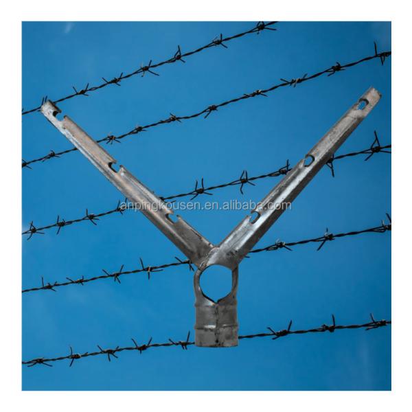 Quality Chain Link Fence Extension Arms with Galvanized Steel Barbed Wire Two Wire Twist Type wholesale