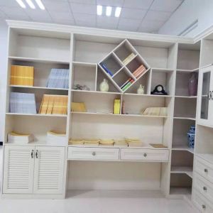 White Aluminium Fabrication Bookshelf Modern Bookshelf With glass