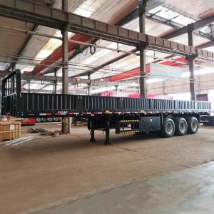 Cheap Traction Pin Flatbed 50T Sidewall Cargo Semi Trailer for sale