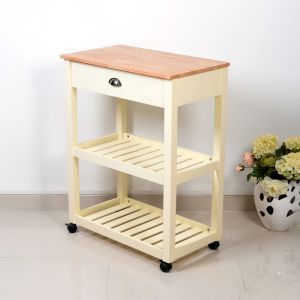 NC Painting Solid Rubber Wine Display Cabinet 2 Layers With Wheels