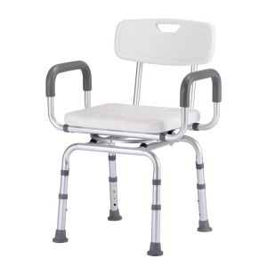 Adjustable Swivel Shower Stool Portable Safety Rotating Shower Chair