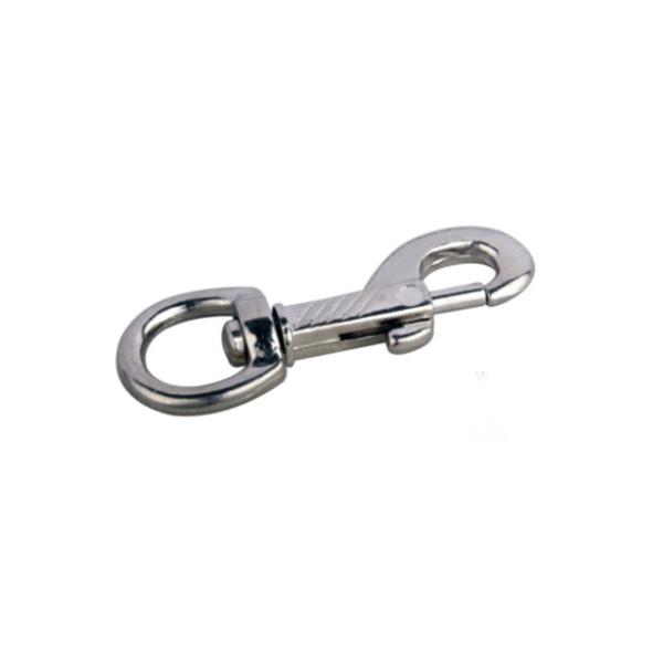Zinc Alloy Diecast Nickel Plated Bolt Snap Hook Round Swivel Eye Wheat Ear