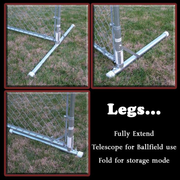 Crowd Control Chain Link Fabric Porta Fence Telescope Bottom Leg Design Ball-Field Applications