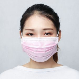 Lightweight Medical Face Mask , Disposable Nose Mask Pink Color Customized Logo