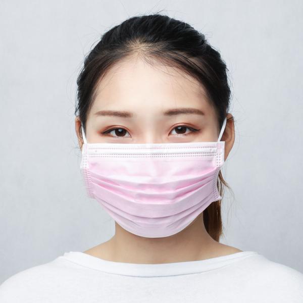 Lightweight Medical Face Mask , Disposable Nose Mask Pink Color Customized Logo