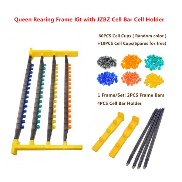 Plastic Queen Rearing Frame Kit with Cell Bar Cups Cell Cells Holder