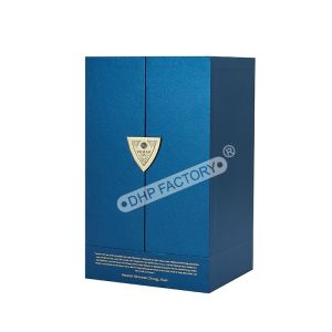 Secure Packaging Double Door Box Wine Packing Boxes With Metal Logo