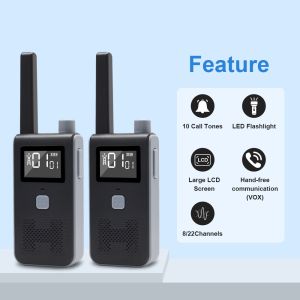 Long Range Rechargeable Walkie Talkies with Vox Function LED Screen and Power Saving Mode