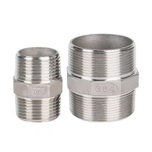 China 1 Inch Stainless Steel Fitting Thread Hex Nipple with Customized End Connection Option on sale