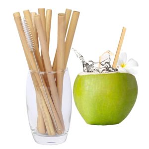 Reusable Natural Bamboo Drinking Straw With Customized Laser Label Log