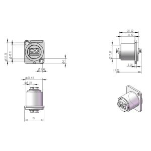 Fiber Optic Panel Mount D-Type LC Female to Female Coupler Single-Mode Multimode