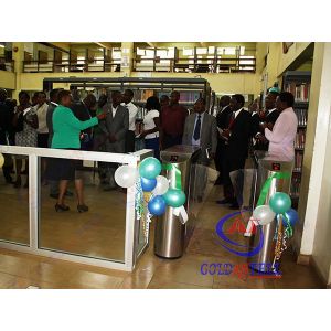 High Speed Glass Lane Flap Turnstile Barrier Gate With TCP / IP Door Access