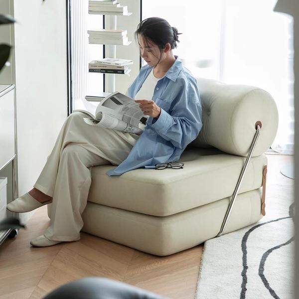 Small Apartment Single Sofa Folding Bed Tofu Block Leisure Lazy Sofa Chair OEM