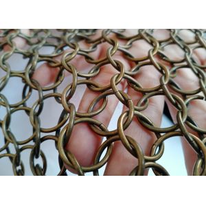 Bronze Color 15mm Metal Ring Mesh Curtain Stainless Steel For Decoration